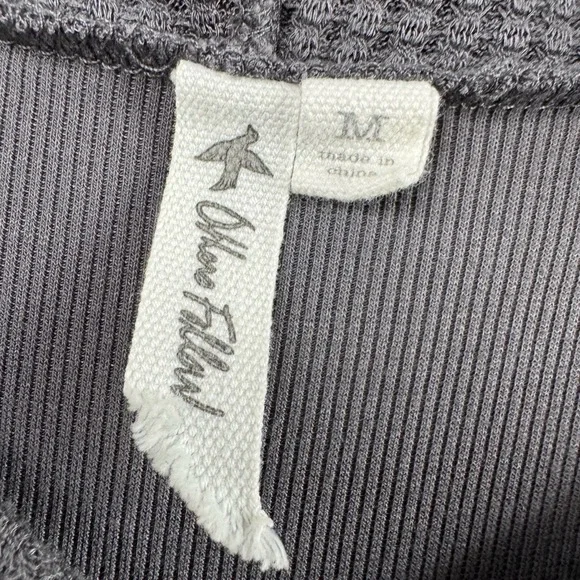 Others Fallen Top Womens Medium Shirt Hooded Textured Asymmetrical Hem Gray - Picture 2 of 10